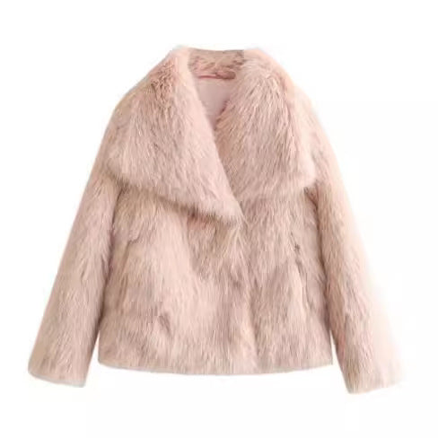 ZÉLVARÈ Women's Plush Lapel Winter Coat – product photo