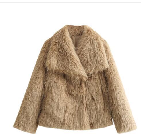 ZÉLVARÈ Women's Plush Lapel Winter Coat – product photo