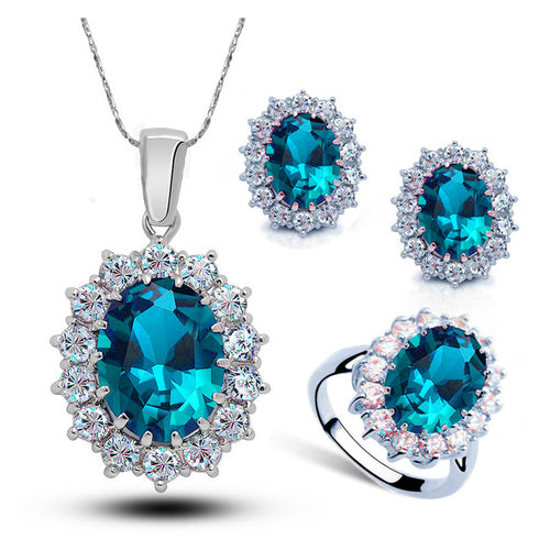 ZÉLVARÈ Aurélie Crystal Bridal Jewelry Set – product photo