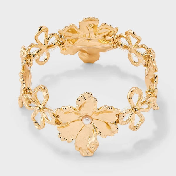 Stretch Flower Bracelet gold