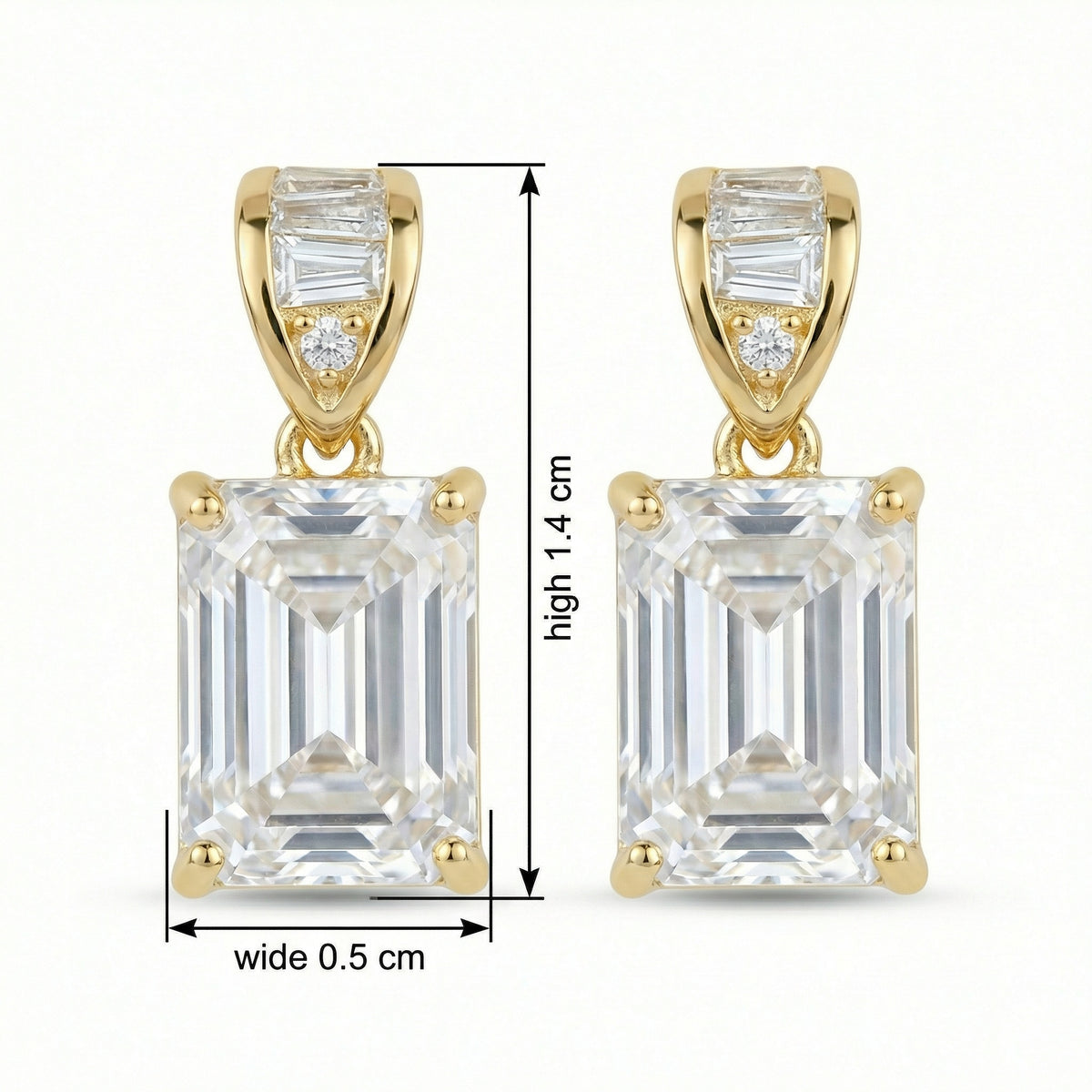 ZÉLVARÈ Emerald-Cut Crystal Drop Earrings side view