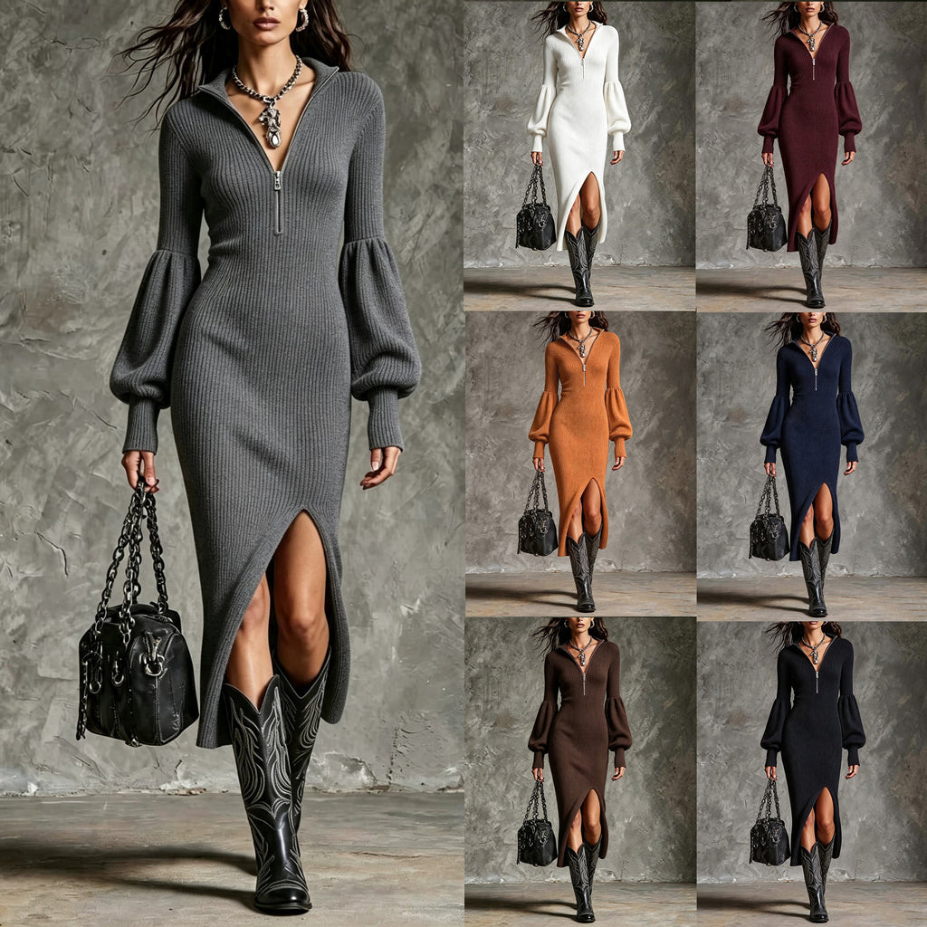 ZÉLVARÈ Celestine Knitted Split Midi Dress – product photo