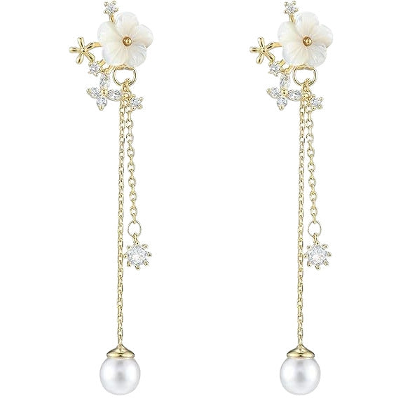 ZÉLVARÈ Lumière Pearl Cascade Earrings – product photo