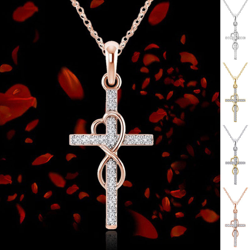 ZÉLVARÈ diamond cross pendant necklace front view