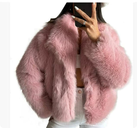ZÉLVARÈ Women's Plush Lapel Winter Coat – product photo