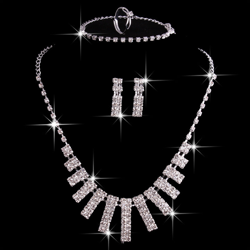 ZÉLVARÈ Rhinestone Four-Piece Jewelry Set – product photo