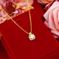 Gold-tone zircon choker necklace close-up