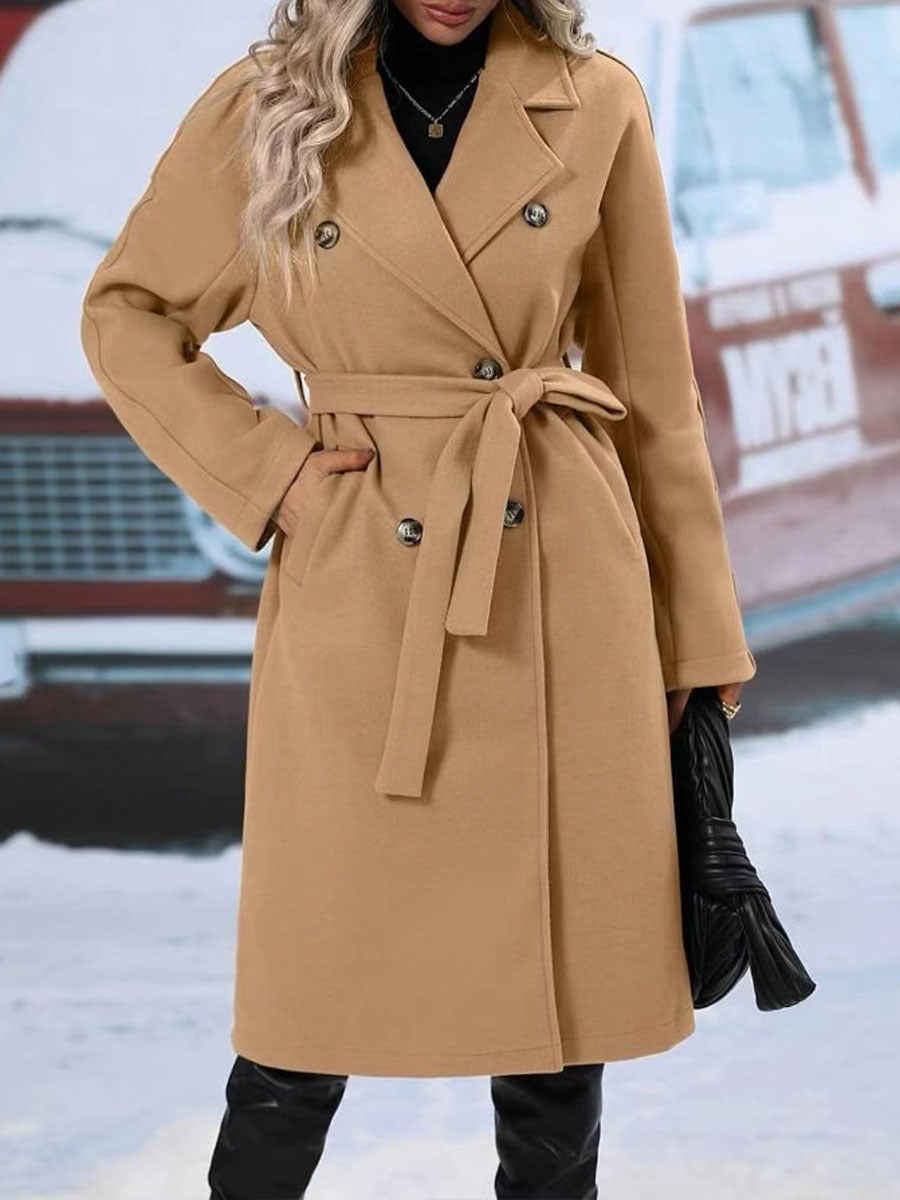 ZÉLVARÈ Women's Double-Breasted Belted Trench Coat – product photo