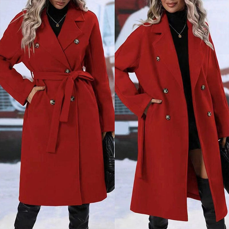 ZÉLVARÈ Women's Double-Breasted Belted Trench Coat – product photo