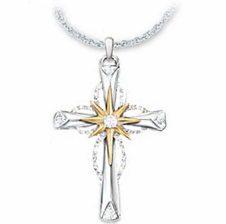 ZÉLVARÈ octagonal star cross pendant necklace front view
