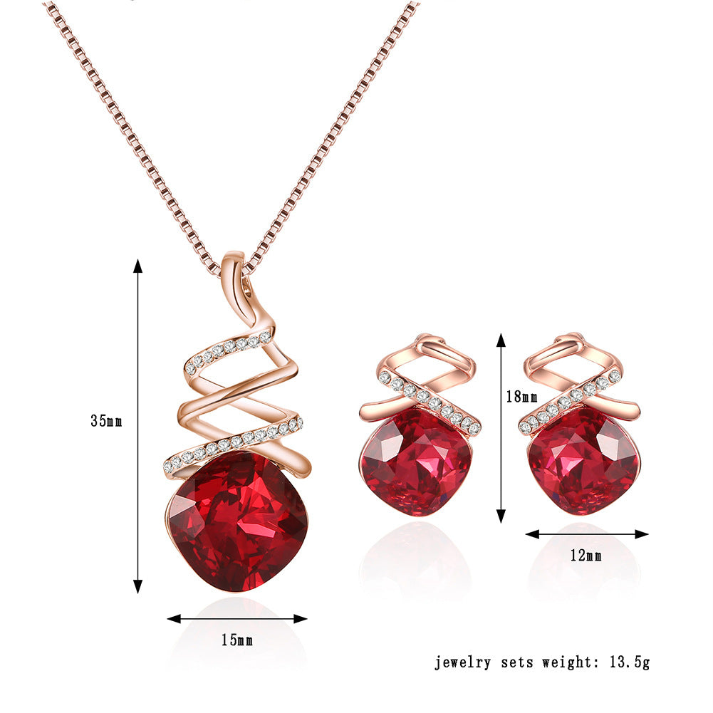 ZÉLVARÈ Celestine Bridal Necklace & Earrings Set – product photo