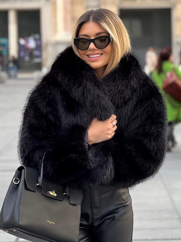 ZÉLVARÈ Women's Plush Lapel Winter Coat – product photo