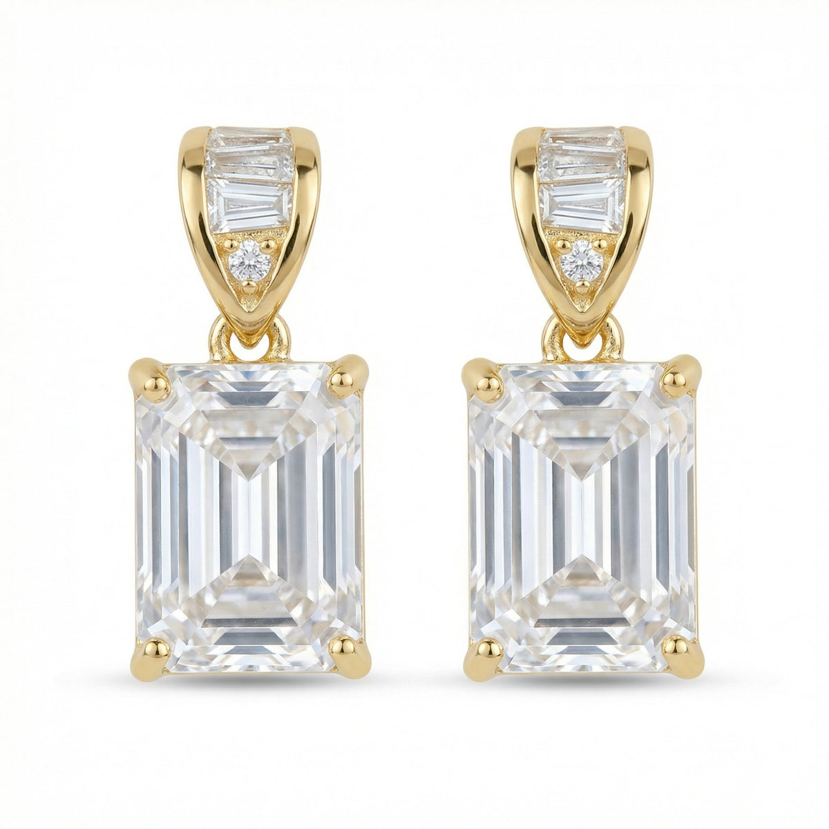 ZÉLVARÈ Emerald-Cut Crystal Drop Earrings detail