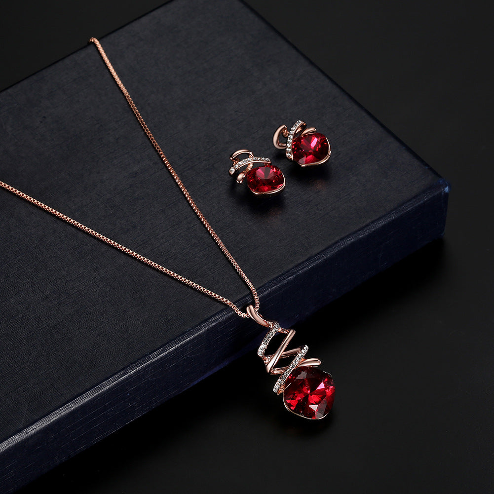 ZÉLVARÈ Celestine Bridal Necklace & Earrings Set – product photo