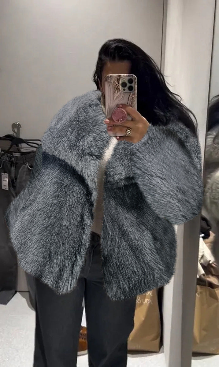 ZÉLVARÈ Women's Plush Lapel Winter Coat – product photo