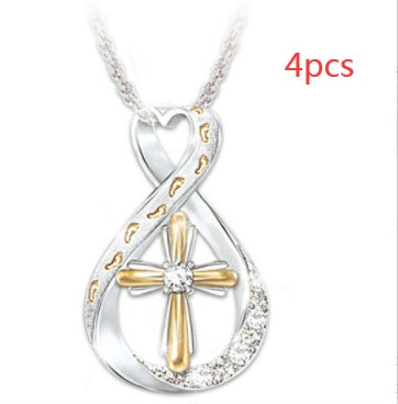 ZÉLVARÈ Two-Tone Cross Pendant Necklace – product photo