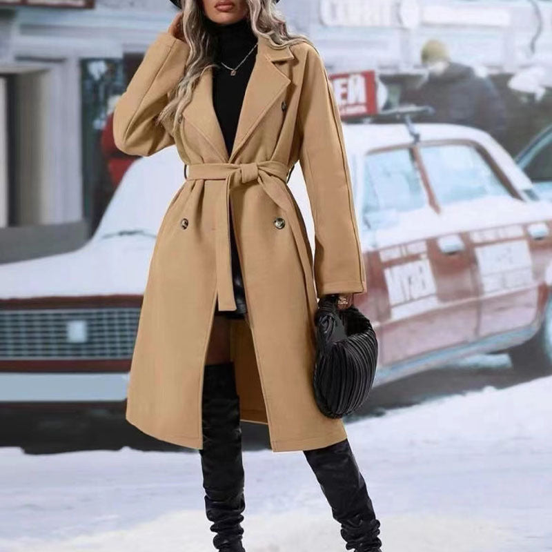 ZÉLVARÈ Women's Double-Breasted Belted Trench Coat – product photo