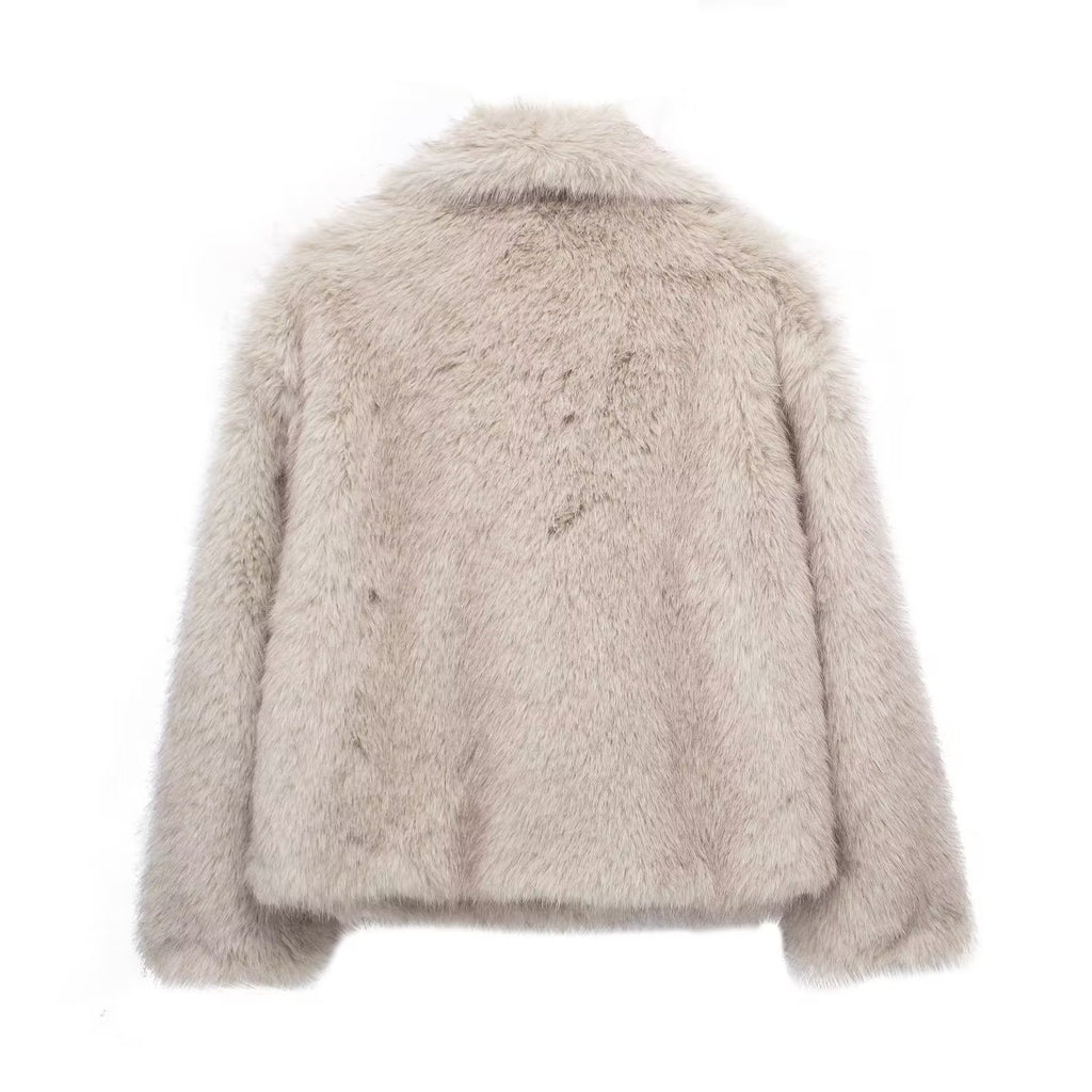 ZÉLVARÈ Women's Plush Lapel Winter Coat – product photo