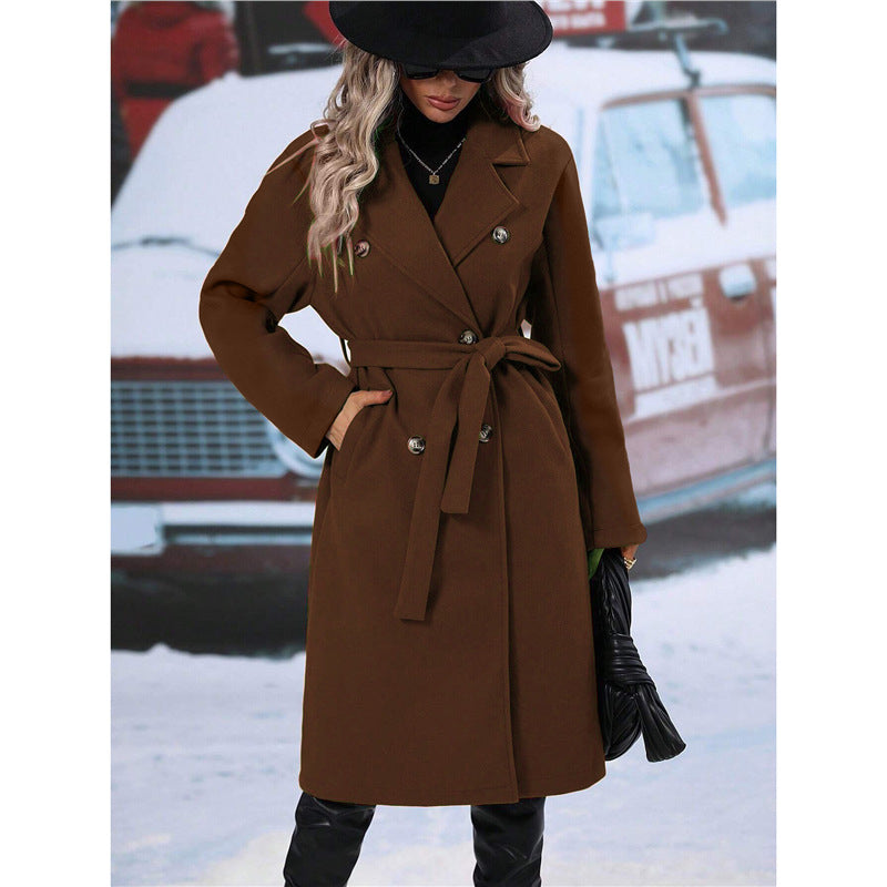 ZÉLVARÈ Women's Double-Breasted Belted Trench Coat – product photo